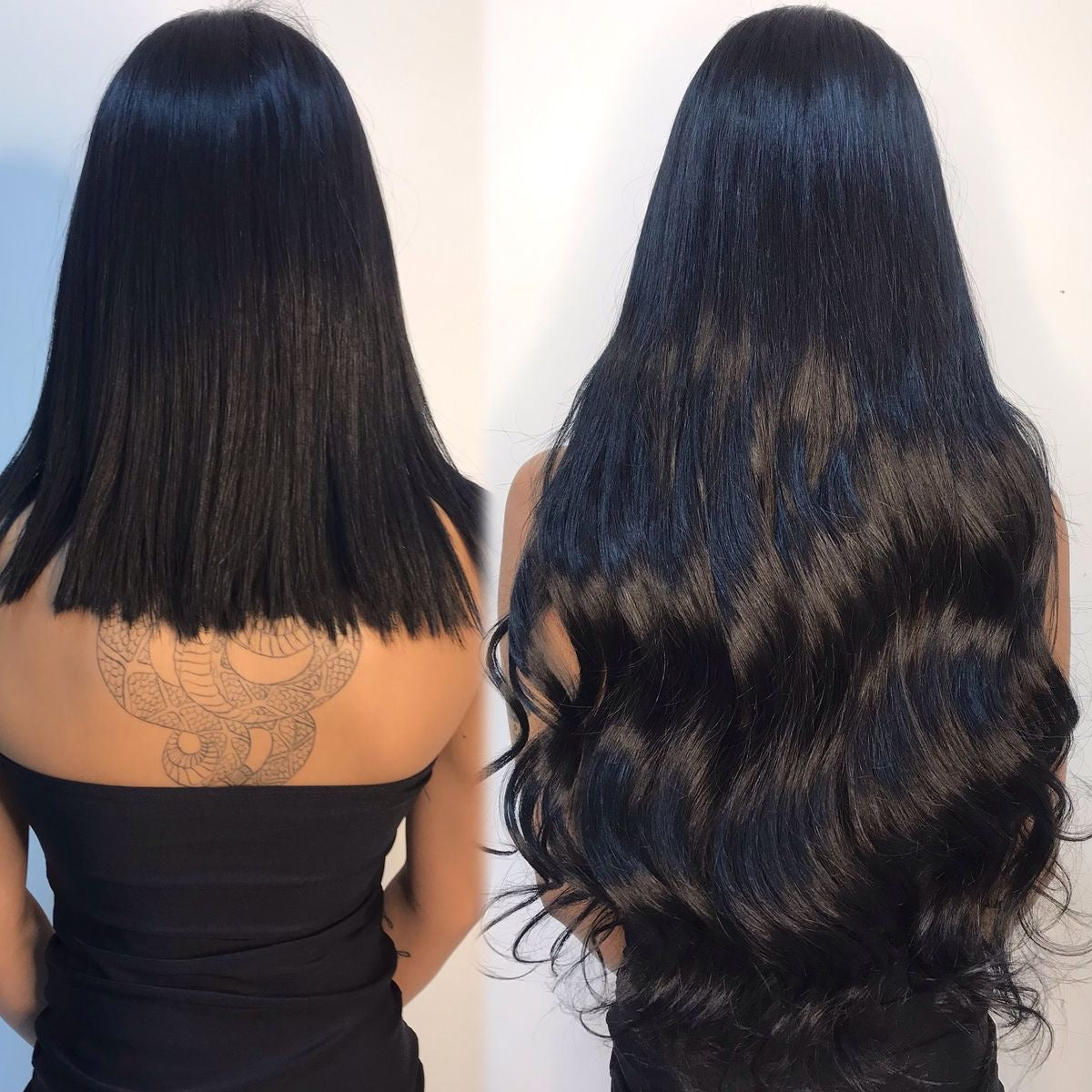 Clip On suraihair Black hair 22”