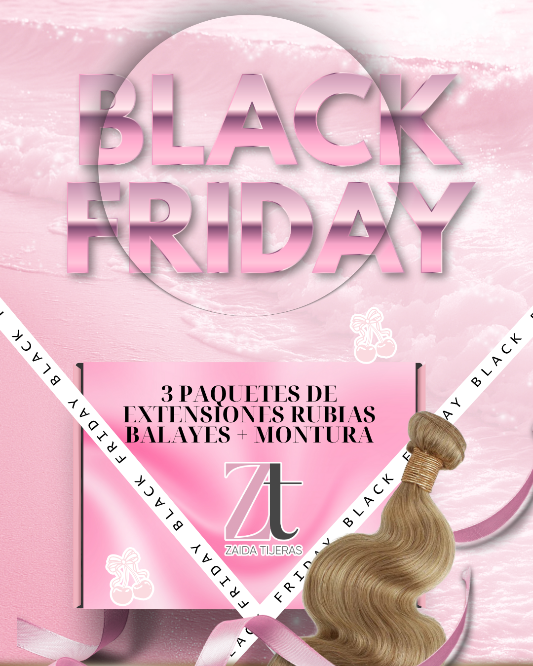 OFERTA 3 paquetes de extensiones (rubias o balayage) en el largo 20” y montura